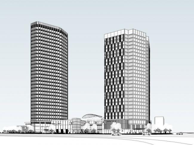 Sketchup综合体模型|超高层商业综合体，办公，居住，现代风格