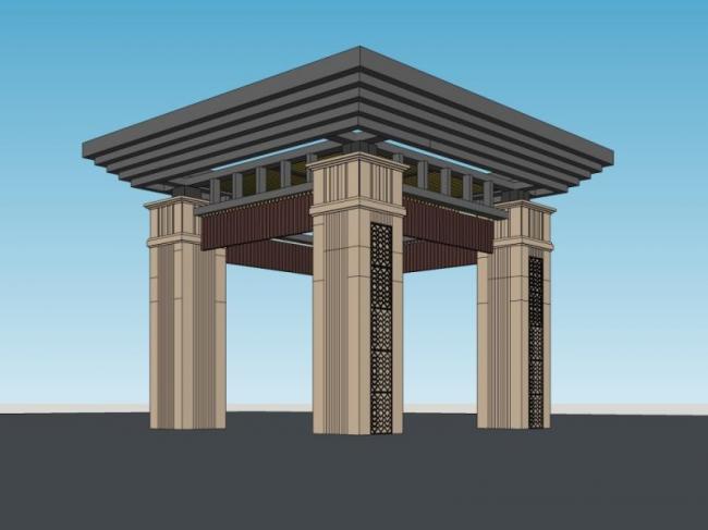 Sketchup小品模型|亭子，古典风格，小品