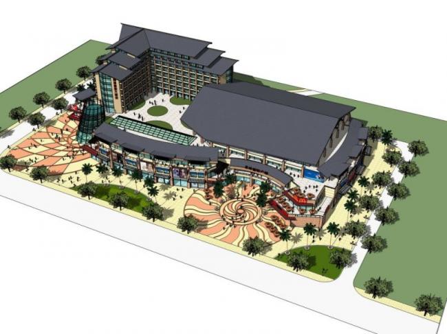 Sketchup商业模型|多层商业建筑，现代中式风格