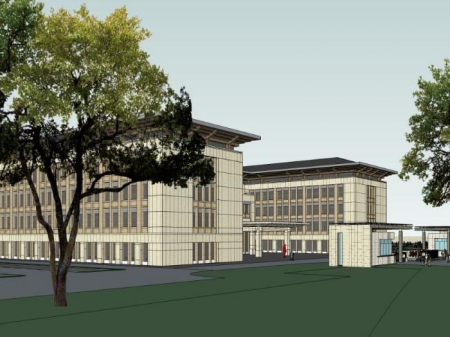 Sketchup办公模型|多层党校，现代风格