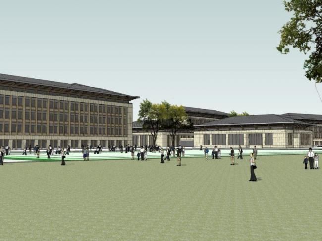 Sketchup办公模型|多层党校，现代风格