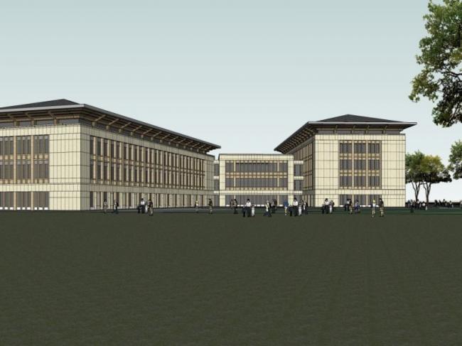 Sketchup办公模型|多层党校，现代风格