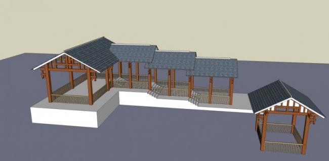 Sketchup小品模型|亭子，中式风格，小品