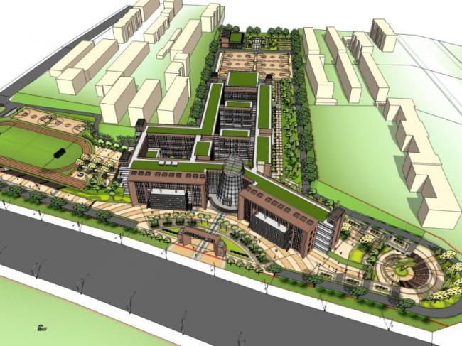 Sketchup学校模型|多层学校，校园教育建筑，现代风格