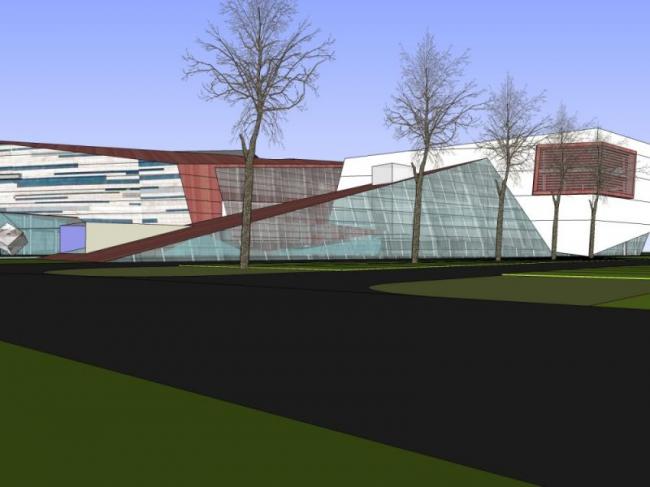 Sketchup文化模型|多层活动中心，文化建筑，现代风格