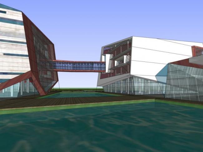 Sketchup文化模型|多层活动中心，文化建筑，现代风格