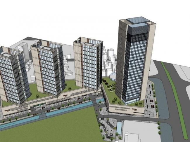 Sketchup办公模型|超高层办公楼，现代风格