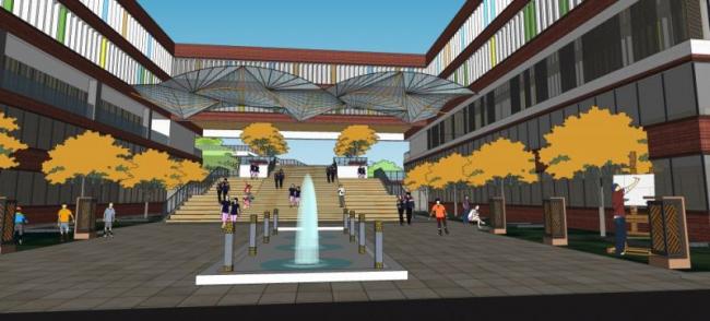 Sketchup学校模型|多层学校，校园教育建筑，现代风格