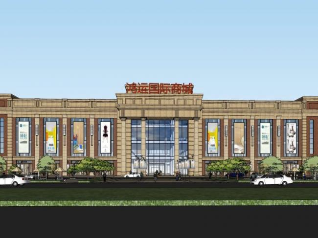 Sketchup商业模型|多层商业广场，现代风格