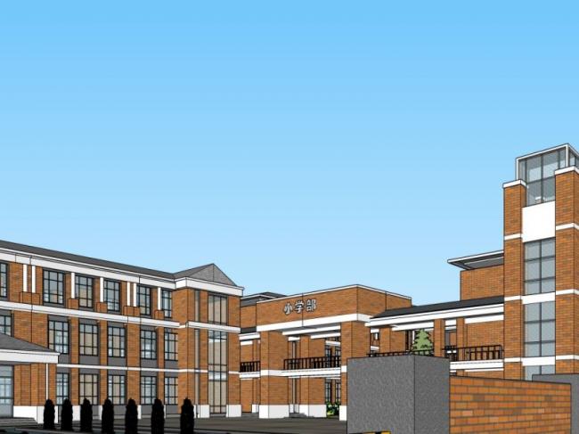 Sketchup学校模型|多层学校，校园教育建筑，古典风格