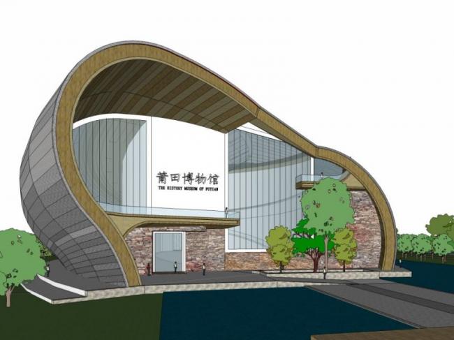 Sketchup文化模型|多层博物馆，文化建筑，现代风格