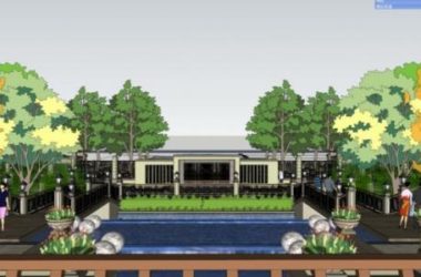 Sketchup景观模型|公馆景观，古典风格-BIM建筑网