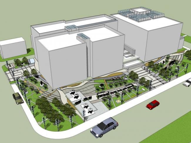 Sketchup景观模型|广场景观，办公景观，现代风格