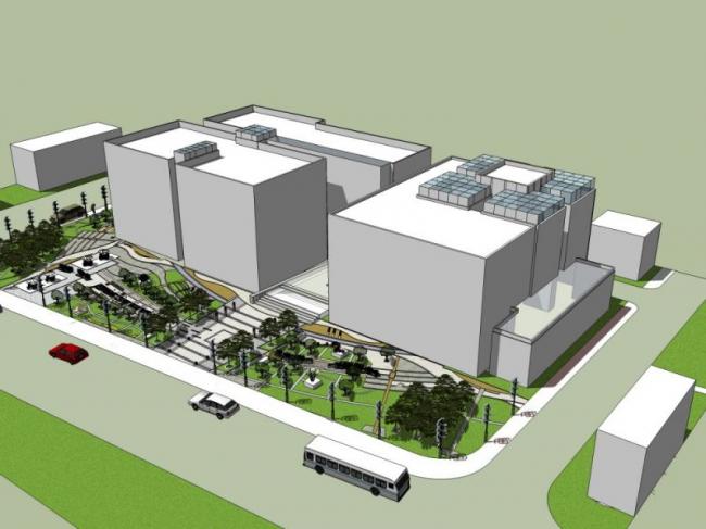 Sketchup景观模型|广场景观，办公景观，现代风格
