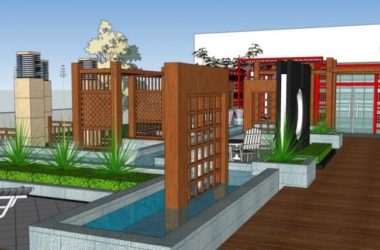 Sketchup景观模型|屋顶花园景观，新中式风格-BIM建筑网