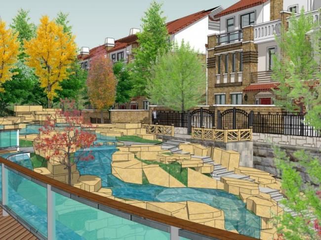 Sketchup景观模型|小区景观，住宅景观，现代风格