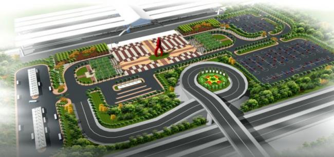 Sketchup景观模型|车站广场景观，现代风格