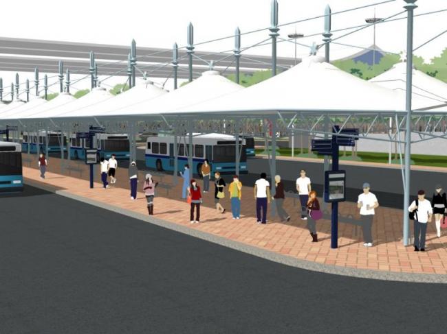 Sketchup景观模型|车站广场景观，现代风格