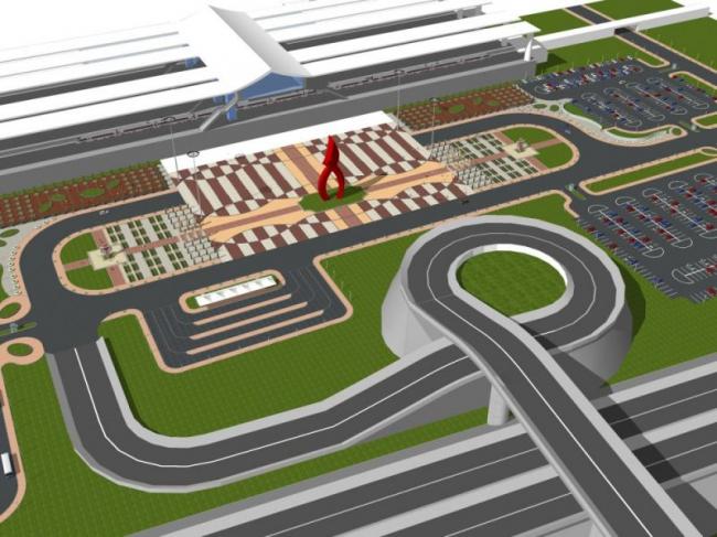 Sketchup景观模型|车站广场景观，现代风格