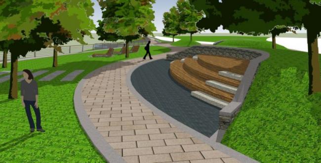 Sketchup景观模型|观景挑台景观，现代风格