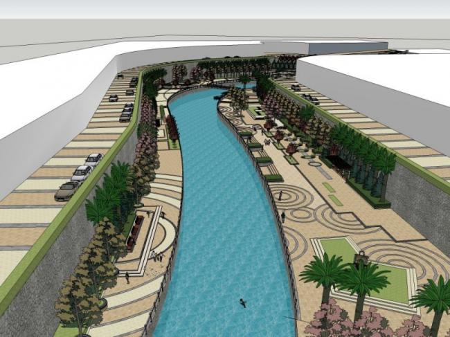 Sketchup景观模型|滨水景观，现代风格