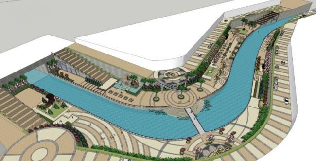 Sketchup景观模型|滨水景观，现代风格