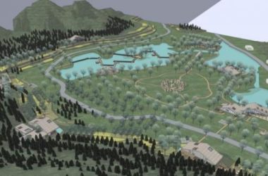 Sketchup景观模型|山地景观，现代风格-BIM建筑网