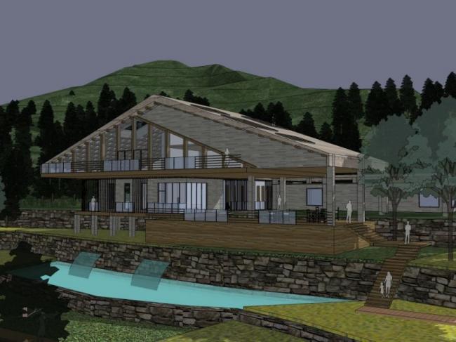 Sketchup景观模型|山地景观，现代风格