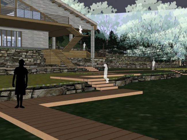 Sketchup景观模型|山地景观，现代风格