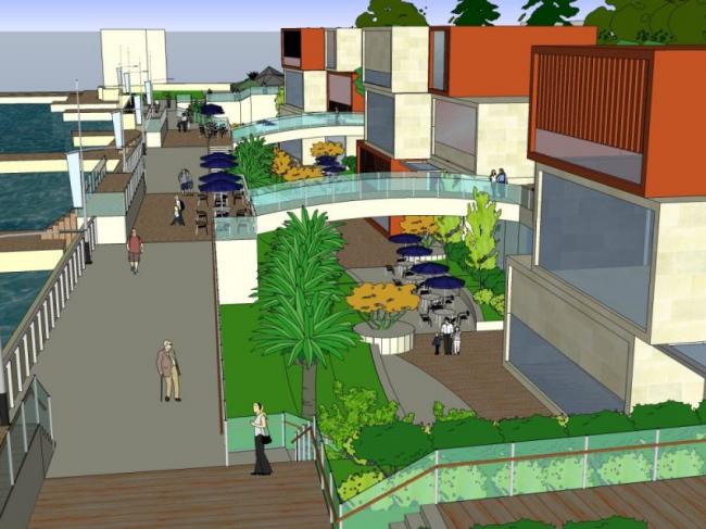 Sketchup景观模型|滨水景观，现代风格