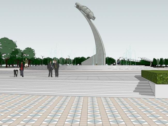 Sketchup景观模型|广场景观，现代风格