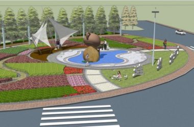 Sketchup景观模型|雕塑景观，现代风格-BIM建筑网