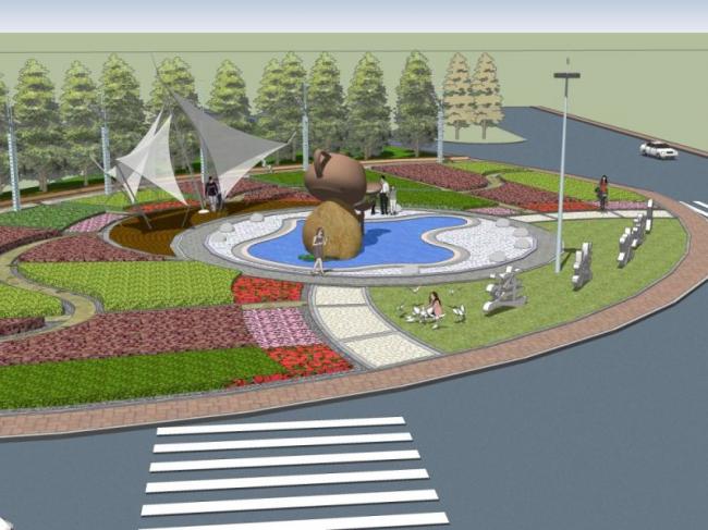 Sketchup景观模型|雕塑景观，现代风格