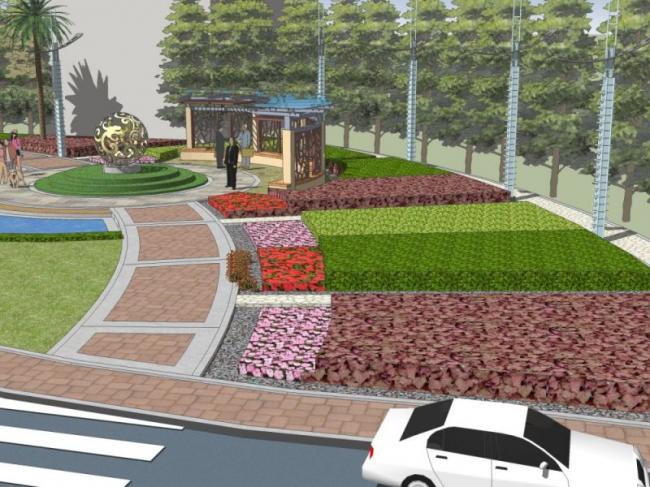 Sketchup景观模型|雕塑景观，现代风格