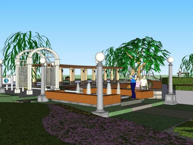 Sketchup景观模型|小区景观，现代风格