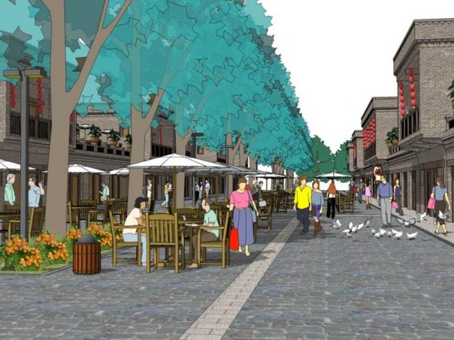 Sketchup景观模型|商业景观，中式风格