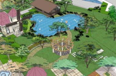 Sketchup景观模型|公园景观，现代风格-BIM建筑网