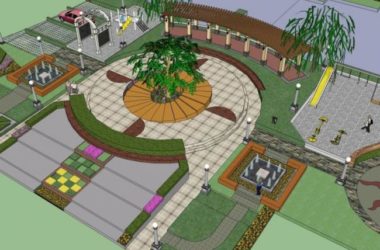 Sketchup景观模型|小区景观，住宅景观，现代风格-BIM建筑网