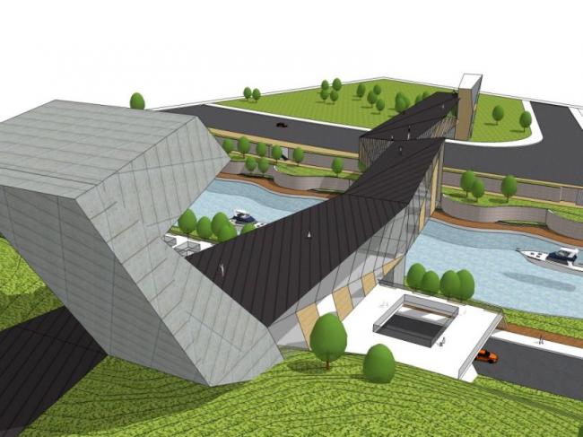 Sketchup景观模型|景观桥，现代风格