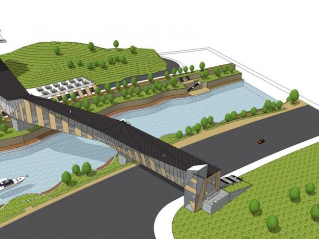 Sketchup景观模型|景观桥，现代风格