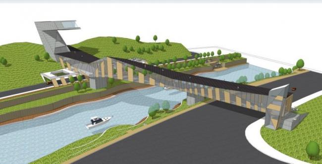 Sketchup景观模型|景观桥，现代风格