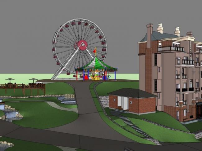 Sketchup景观模型|山庄景观，新中式风格