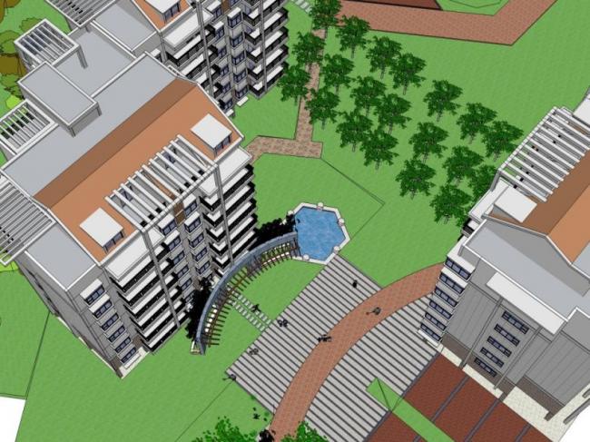 Sketchup景观模型|小区景观，住宅景观，现代风格