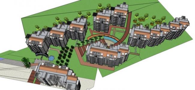 Sketchup景观模型|小区景观，住宅景观，现代风格