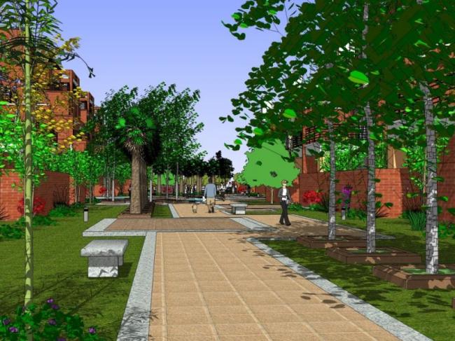 Sketchup景观模型|别墅庭院，庭院景观，住宅景观，欧式风格，古典风格