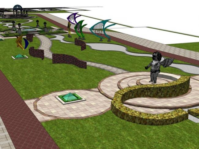 Sketchup景观模型|小区景观，现代风格