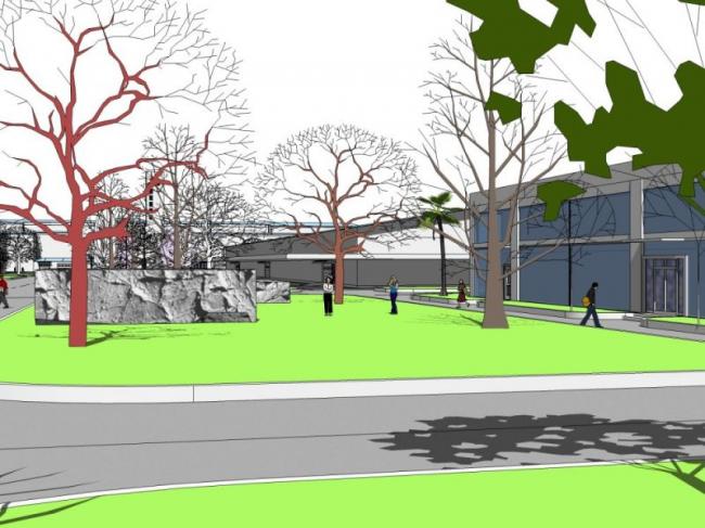 Sketchup景观模型|办公景观，现代风格