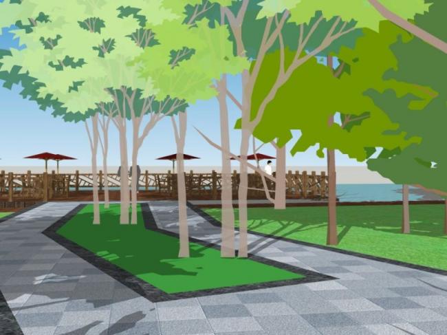 Sketchup景观模型|公园景观，现代风格