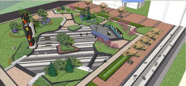 Sketchup景观模型|公园景观，现代风格