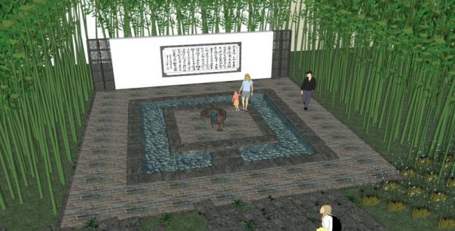 Sketchup景观模型|别墅庭院景观，别墅景观，庭院景观，中式风格